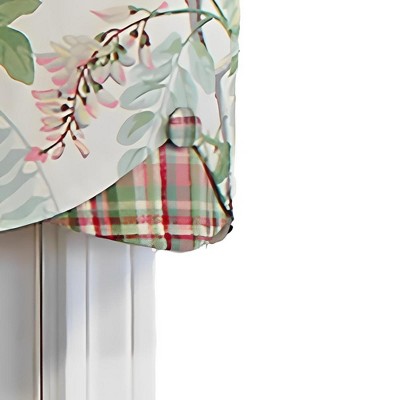 Ivory Floral Cotton Blend Scalloped Rod Pocket Valance