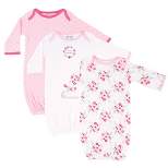 Luvable Friends Baby Girl Cotton Gowns, Pink Floral, 0-6 Months