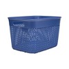 Life Story 16 Quart Lightweight Heavy Duty Woven Trendy Storage Organizer Holder Bin Basket w/ Built In Handles for Household Storage, Blue (12 Pack) - 2 of 4