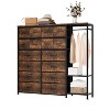 16 Drawers Dresser for Bedroom, Clothes Storage Organizer with Hanging Rack, 51" Tall Chest of Drawers with Fabric Bins, Large Closet Dresser - 3 of 4