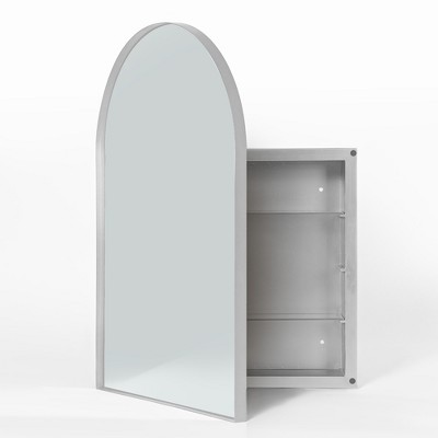 CSBDHome Recessed Framed 1 Door Medicine Cabinet with 2 Adjustable Shelves