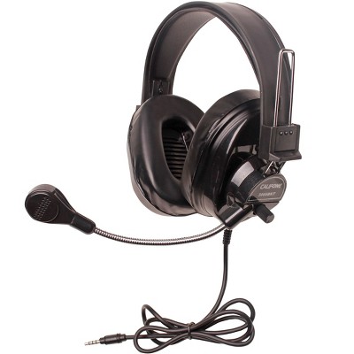 Califone 3066BKT Deluxe Over-Ear Stereo Headset with Gooseneck Microphone, 3.5mm Plug, Black, Each