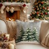 Christmas Pillow Cover 18X18 Set of 2,Christmas Trees Snowman Snowflakes - 4 of 4