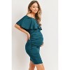 Hello Miz Women's Fitted Ruffle Off Shoulder Maternity Dress - 2 of 4