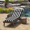 ARDEN Outdoor Chaise Cushion, 22 x 77, Rain-Proof, Fade Resistant Black Cabana Stripe - 2 of 4