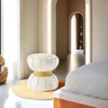 PAGED Accent Ottoman Mushroom-Shape Vanity Stool Upholstered Foot Stool with Shearling Teddy‑Like Fabric for Entryway, Bedroom - 3 of 4