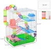 AZL1 Life Concept Pet Crate and House Tier Hamster Cage with Tube Tunnel Carry Handle Water Bottle Food Dish Exercise Wheel, Green, 12.75"*6.5"*19.5" - 3 of 4
