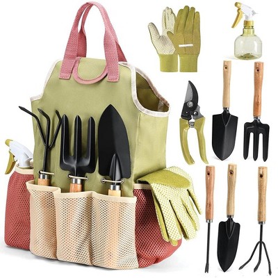 Gardening Tools Set of 10 Pieces - Complete Garden Tool Kit Comes with Bag, Gloves, Garden Tool Set with Spray Bottle Indoors & Outdoors – Play22Usa