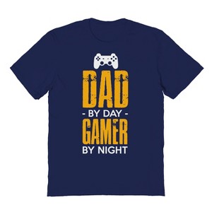 Rerun Island Men's Dad By Day Gamer By Night Short Sleeve Graphic Cotton T-Shirt - 1 of 3