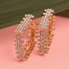 SOHI Women's Crystal Silver Party Half Hoop Earrings - 2 of 4