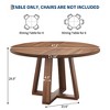 Round Dining Table for 4-6, 47"Circle Dining Room Table with Sturdy Cross Base, Farmhouse Wood Dinner Table for Apartment Kitchen Living Room,Walnut - 2 of 4