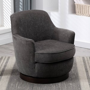 Comfort Pointe Reese Wood Base Swivel Accent Chair - 1 of 4