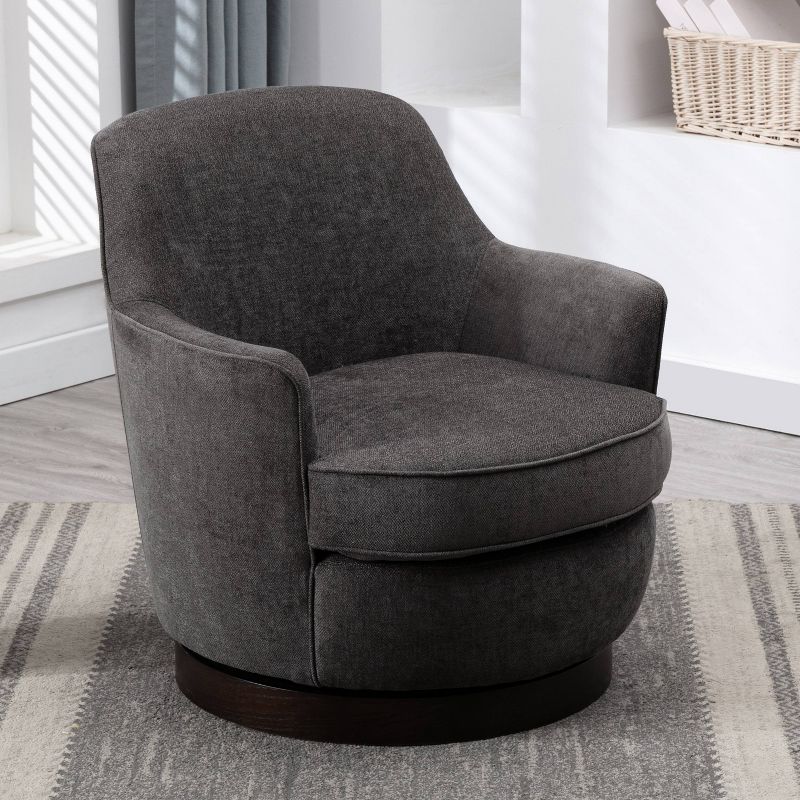 Comfort Pointe Reese Wood Base Swivel Accent Chair, 2 of 8