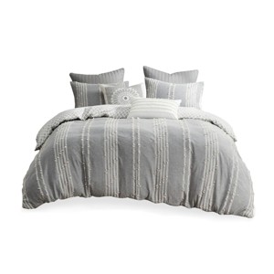 Gulches King/Cal King 3-Piece Cotton Jacquard Duvet Cover Set, Luxe Bedding for Cohesive Look - 1 of 4