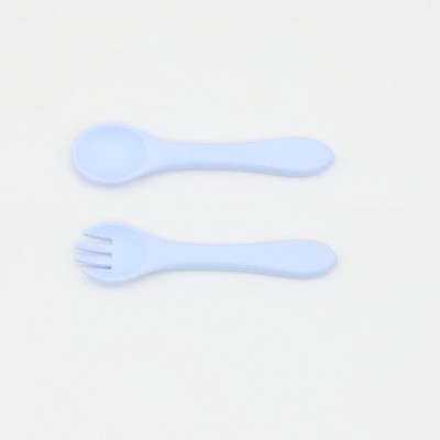 MyKids-USA Baby Food Grade Complementary Food Training Silicone Spoon Fork Sets