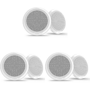 Fusion 3 Pairs EL-F653W EL Series 6.5" 2-Way Marine Coax - White Classic Grill - 1 of 4