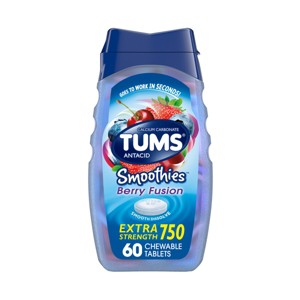 TUMS Extra Strength Antacid Smoothies Berry Fusion Chewable Tablets - 1 of 4