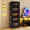 ChicFurnit Utility Storage Cabinets 5 Tiers Multi Use Storage Cabinet Folding Storage Cabinet for Home Spaces, Black, 20.47"*12.2"*13.19" - 2 of 4