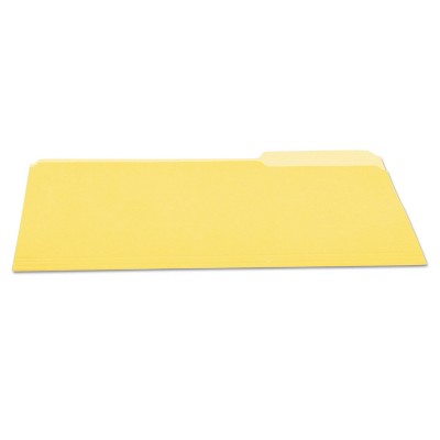 UNIVERSAL File Folders 1/3 Cut One-Ply Top Tab Letter Yellow/Light Yellow 100/Box 10504