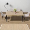Mshliw 63" Dining Table Set with 4 Upholstered Beige Chairs, Rectangular Wood-Grain Table with Iron Legs for Kitchen, Dining Room or Patio - 2 of 4