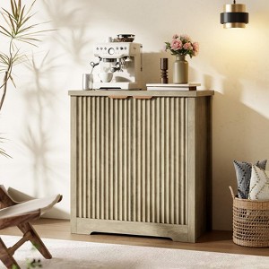Fluted Buffet Sideboard Cabinet with Storage, 2/4 Doors & Adjustable Shelf,Handle,Spacious Tabletop,Modern Wood Coffee Bar Console Table - 1 of 4