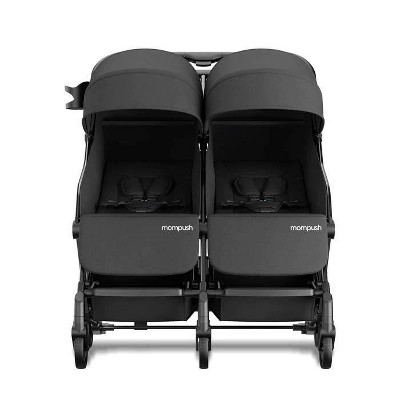 Mompush Lithe Double Stroller - Black: Foot Operated Brake, Storage Area, Forward Facing Seat, Aluminum Frame ‼️mild scratches on the item‼️
