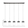 Toltec Lighting Nouvelle 5 - Light Chandelier in  Graphite with 4" Square White Muslin Shade - 2 of 2