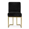 Set of 2 Mason Modern Dining Chairs With Gold Metal Sled Base Upholstered Fabric Dining Chairs-Maison Boucle - 3 of 4