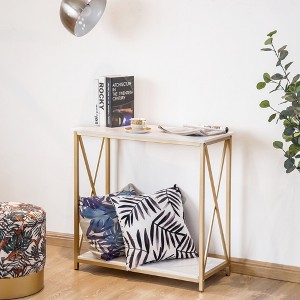 KTMBDW 2-Tier Narrow Console Table for Living Room Entryway Bedroom, Gold - 1 of 4