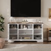 Homhougo 58'' Farmhouse TV Stand with LED Lights, Entertainment Center for TVs up to 70 Inch White - 3 of 4