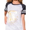 Harry Potter Pajama Hogwarts Gold Crest Short Sleeve Raglan Nightgown - 3 of 3
