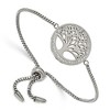 Chisel Stainless Steel Polished with Preciosa Crystal Tree of Life Adjustable Bracelet - 2 of 4