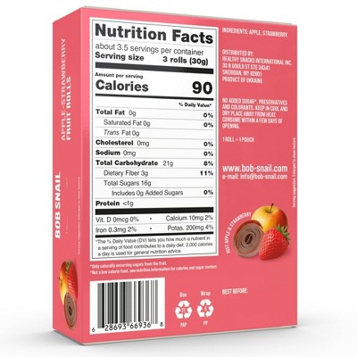 Bob Snail Apple Strawberry Fruit Rolls - 3.53oz/10ct