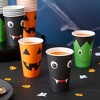 Spooky Central 48 Pack Halloween Paper Cups, Pumpkin, Vampire Bat, Frankenstein for Party Supplies, Spooky Halloween Decor (12 oz) - 2 of 4