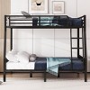 Streamdale Full XL Over Queen Metal Bunk Bed with Ladder and Slats Support for Adults Teens, Black - 3 of 4