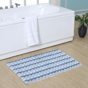 Home Weavers Orion Collection 100% Cotton Bathroom Rug, Non Slip Bath Mat Water Absorbent Soft Shaggy Mat Machine Washable - 1 of 4