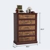 Farmhouse 5 Drawer Dresser for Bedroom, 43.3" Tall Chest of Drawers with Metal Handles, Rustic Wooden Dresser TV Stand, for Living Room, Hallway - 2 of 4