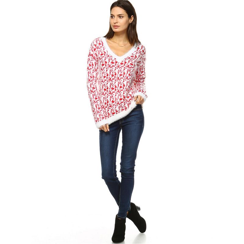 Women's Leopard Printed Sweater - White Mark, 2 of 4