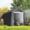 Outsunny 7' x 12' Outdoor Shed, Waterproof and Heavy Duty Portable Shed for Bike, Motorcycle Garden Tools - 2 of 4
