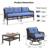 4 Piece Rattan Garden Furniture Sets,Outdoor Wicker Couch,Rattan Outdoor Sectional Sofa Set with Swivel Chairs and Sponge Cushions-Coolbibila - 4 of 4