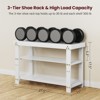 FONTOI 3-Tier Bamboo Shoe Rack Bench, Compact Storage Organizer Suitable for Entryway Bedroom Living Room Balcony, White, 11"*17.5"*27.5" - 3 of 4