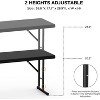 VINGLI 4 FT Narrow Folding Table,Premium Quality HDPE Material and Sturdy Metal Frame, Perfect for Party,Home Work, Black - 4 of 4
