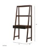 Brown Wooden Ladder Desk with Storage, Decorative Ladder Bookshelf and Display Shelf for Home or Office – Maison Boucle - 3 of 4