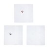 Umo Lorenzo Men's Cotton Boxed Initial Alphabet Handkerchiefs (Pack of 3) - 3 of 4