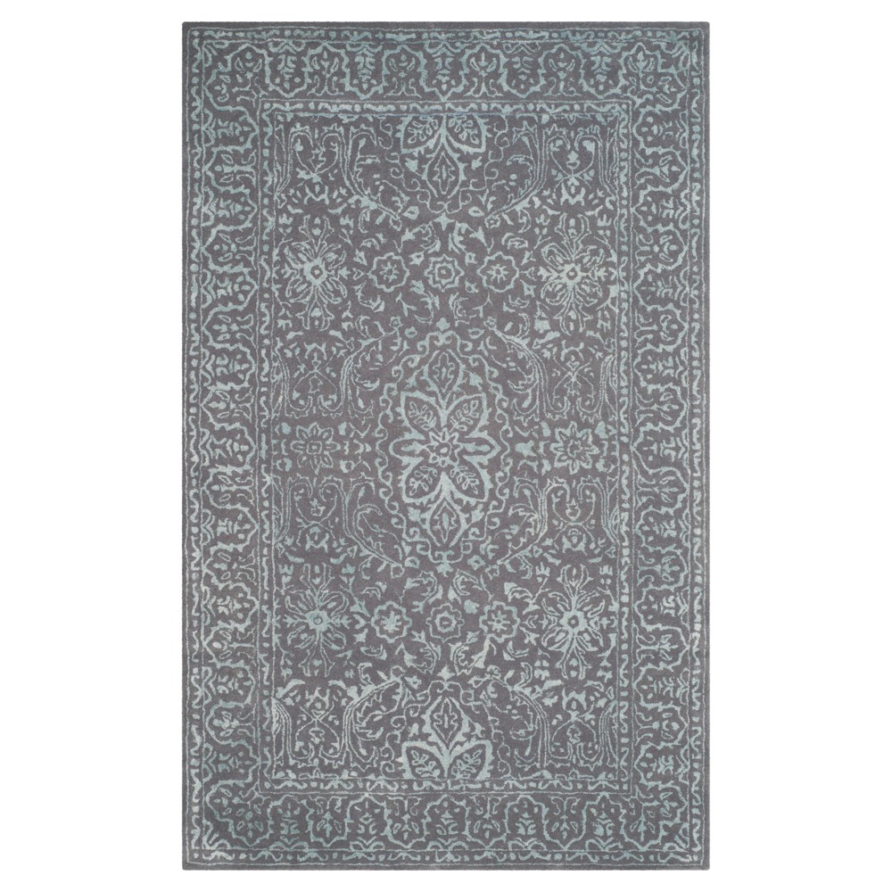 Opal/Gray Botanical Tufted Area Rug - (6'x9') - Safavieh