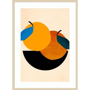 Amanti Art Two Oranges by Kubistika Wood Framed Wall Art Print - 1 of 4