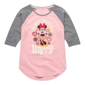 Girls' - Disney - Mickey & Friends Shirt Tail Raglan Graphic T-shirt - 1 of 3
