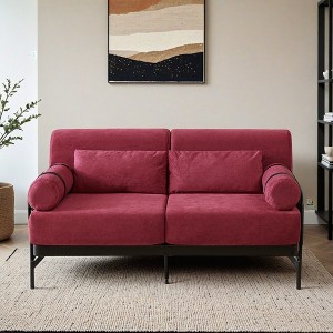 Modern Loveseat Sofa 59" Sofa Couch 2-Seater Sofa with Flexible USB Ports , Unique Cylindrical Armrests - Leovsnove - 1 of 4