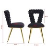 PAGED  Set of 2  Modern Iron Frame Dining Chairs with Plush Cushions & Hairpin Legs,Armless Chairs for Kitchen,Living Room - 3 of 4