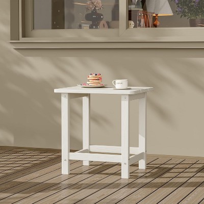 Square HDPE Outdoor Side Table– Durable Adirondack Patio End Table, Weather Resistant & Easy to Assemble